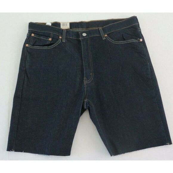 Levi's 511 Men’s Sz 38 Dark Blue Denim Slim Stretch Cut Off Style Shorts - Picture 1 of 6
